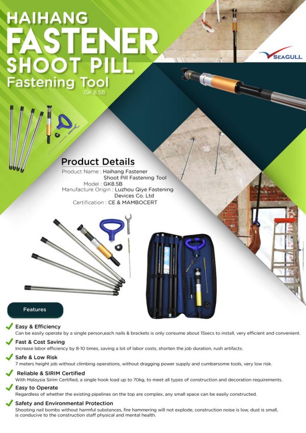 Fastener Ceiling Brackets Shooting Tools (With Sirim Cert) - Image 5