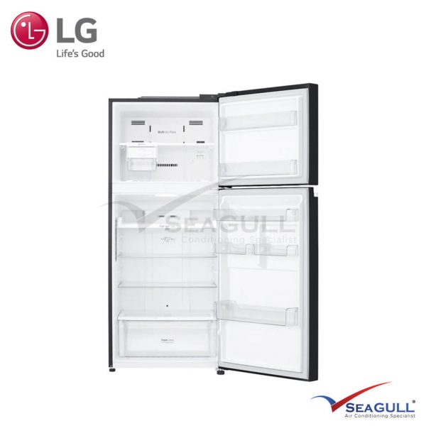 LG IEC Gross 427L Black Glass Top Freezer With Inverter Linear Compressor & Doorcooling+ - Image 2