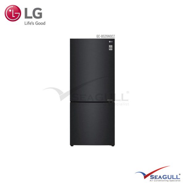 LG IEC Gross 454L Matt Black Bottom Freezer With Inverter Linear Compressor & Doorcooling+