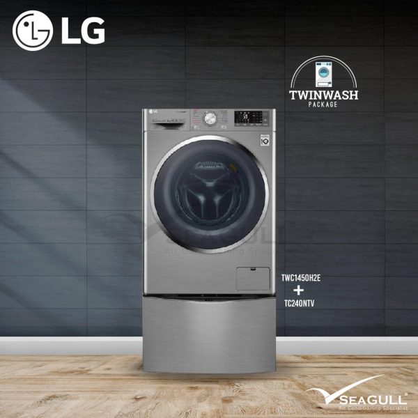 LG TWINWASH™ Package Washer Dryer With TRUESTEAM™ (10.5/7kg) TWC1450H2E & (2kg) Mini Washer TG2402NTW - Image 2