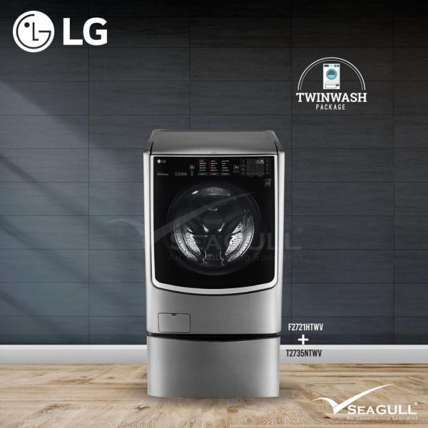 LG TWINWASH™ Package Washer Dryer With TRUESTEAM™ (21/12kg) F2721HTWV & (3.5kg) Mini Wash T2735NTWV - Image 2
