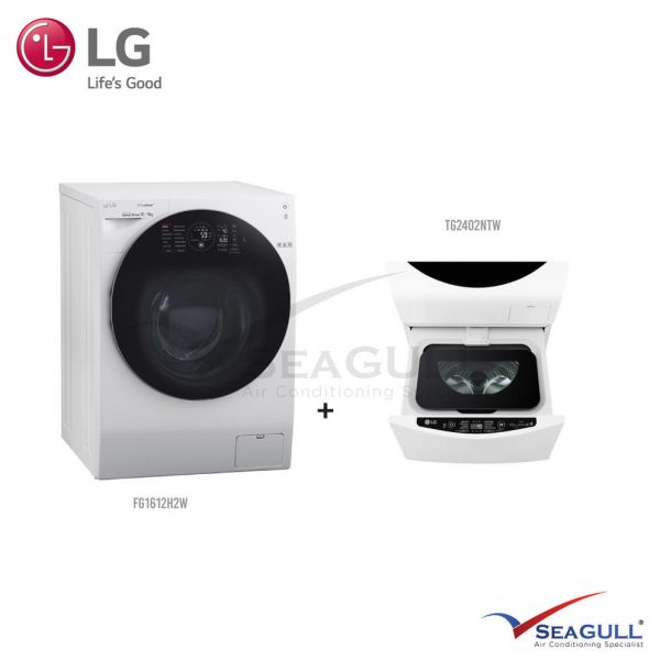 LG TWINWASH™ Package Washer With TRUESTEAM™ (12/8kg) FG1612H2W & (2kg) TG2402NTW - Image 3