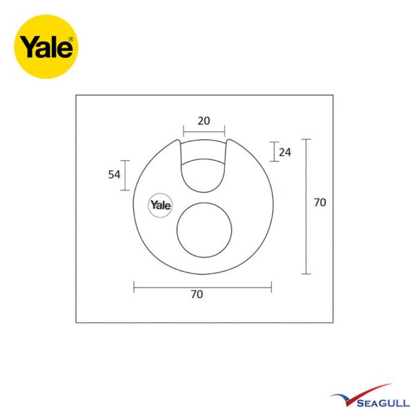YALE 70mm Marine Grade Stainless Steel Padlock c/w Protective Bumper Y130/70/116 - Image 4