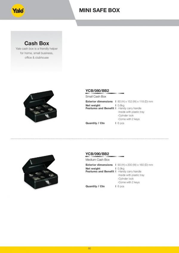 YALE YCB/090/BB2 Cash Box - Medium (Black) - Image 4