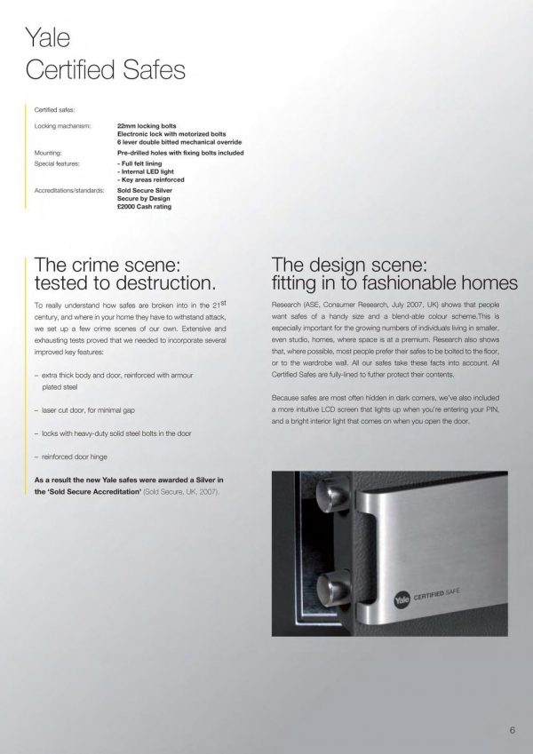 YALE YSM/520/EG1 Certified Digital Safe (Professional) - Image 5